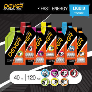 Dever Energy Gel 40ml - Apple, Cola, Grape, Lemon, Lychee, Mixed Fruit, Orange, Pineapple Flavours
